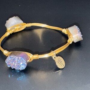 Bourbon and Bowties Gold Bracelet with Iridescent Stones